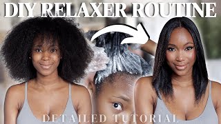 How I Relax My Hair At Home  My Relaxer Routine [upl. by Cordie]