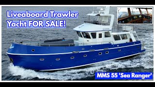 THIS Is Hull 1 Of A NEW Steel Liveaboard Trawler Yacht And She Is For Sale  YACHT TOUR [upl. by Iives]