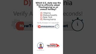 IQ Test Which US state was the first to officially adopt Thanksgiving as an annual holiday [upl. by Dirk]