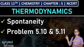 Class 11th Chemistry  Spontaneity  Problem 510 amp 511  Chapter 5 Thermodynamics  NCERT [upl. by Luebke]