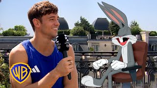 Tom Daley 🇬🇧 Athlete Interview  Looney Tunes Presents Sports Talk with Bugs Bunny  wbkids [upl. by Biondo]