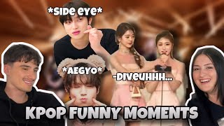 Reacting To the FUNNIEST moments of kpop idols [upl. by Olmsted]