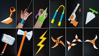 12 Cool Origami Paper Weapons Easy to make at home [upl. by Ariadne]