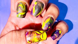 Matt water marble nail art [upl. by Thetos]