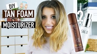 DIY FOAMING TAN SOLUTION  NATURAL TAN  MOISTURIZER RECIPE [upl. by Lerrud]