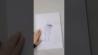 DIY Sketch Painting😮 How to Make Boy Sketch  Sketch With Niddle  Interesting Sketch diy shorts [upl. by Gunthar]