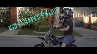 RAZOR MX350 DIRT BIKE KID ESCAPES POLICE [upl. by Alaekim]