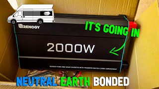 Renogy 2000w Pure Sine Wave Inverter  Unboxing  Neutral Earth bonded Install [upl. by Engeddi]