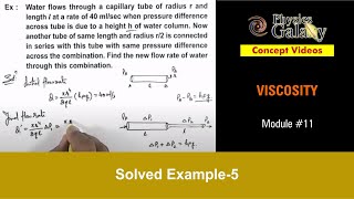 Class 11 Physics  Viscosity  11 Solved Example5 on Viscosity  For JEE amp NEET [upl. by Ayekal238]