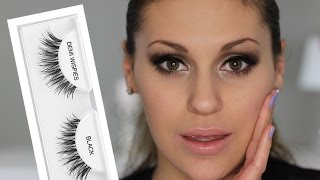 FALSCHE WIMPERN richtig aufkleben  Tutorial Deutsch  Vicky Lash [upl. by Atinit567]