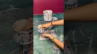 Creative Storage System Craft using Newspaper short reel youtubeshort trending storagesystem [upl. by Niawat]