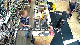 Surveillance video Boy robs gas station fires shot [upl. by Adiel]