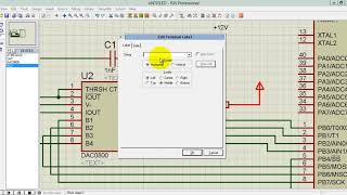 6 Atmega32 Assembly Tutorial DAC 0800 interfacing with AVR ATmega32 and Triangular wave generation [upl. by Nnitsuj]