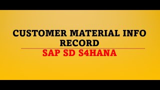 customer material info record sap sd  create customermaterial info record in sap sd  vd51 sapsd [upl. by Nabru558]