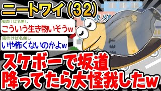 【2ch面白いスレ】「ニートのワイ（32）、スケボーで坂を下ってたら大怪我したw」【ゆっくり解説】【バカ】【悲報】 [upl. by Aemat]