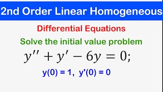 Solving NonHomogenous Second Order Differential Equations [upl. by Hayalat506]