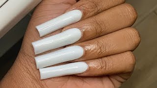 EVERYTHING YOU NEED TO DO POLYGEL FOR BEGINNERS  Easy White Polygel Nails Tutorial [upl. by Ariane]