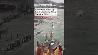 Dennetts Wharf in Castine Maine is underwater during a storm on Jan 10 2024 maine flooding [upl. by Akenet]