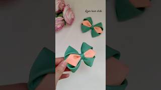 Grosgrain ribbon bow tutorial for beginners step by step make an easy hair bow at home shorts [upl. by Onitnelav]