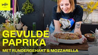 Makkelijke gevulde paprika met rundergehakt en mozzarella  Sofie Dumont [upl. by Ruvolo]