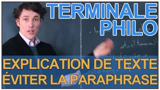 Lexplication de texte  éviter la paraphrase  Philosophie  Terminale  Les Bons Profs [upl. by Hendricks374]