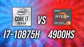 Intel i710875H vs Ryzen 9 4900HS  8 Core CPU Comparison [upl. by Yenetruoc]