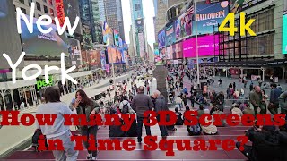 New York City Time Square Walking Tour 4K [upl. by Aicinet]