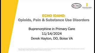 Buprenorphine in Primary Care  11142024 [upl. by Cohbert519]