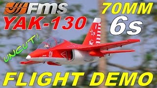 FMS YAK130 70mm UNCUT FLIGHT DEMO By RCINFORMER [upl. by Bekelja]