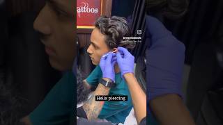 Helix piercing piercing piercingstudio explorepage indore tattoostudio earpiercing [upl. by Alletsirhc]