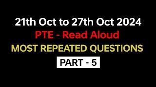 PTE Read Aloud Part5 Oct 2024  Exam Prediction  Read Aloud pte practice with answers pte [upl. by Dinsdale334]