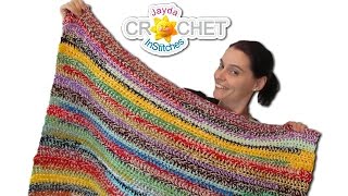 Easy Stash Buster Crochet Blanket Scrapghan Tutorial [upl. by Elihu]