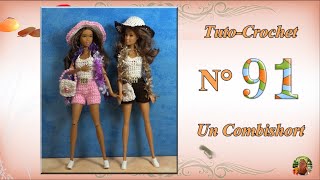 🥢 Tuto Crochet Barbie N°91  👘 Un Combishort dété [upl. by Ettore]