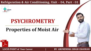 Psychrometry  Properties of moist Air  Wet bulb Temp  Dew Point Temp  Humidity Ratio  Numerical [upl. by Anier977]