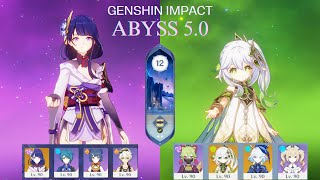 C2 Raiden National amp C0 Nahida Hyperbloom  NEW Genshin Impact Abyss 50 Floor 12 9 Stars [upl. by Noach]