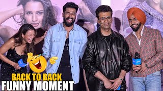 Vicky Kaushal Tripti Dimri Ammy Virk Karan  Back To Back Funny Moments  Bad Newz Trailer Launch [upl. by Nibroc]