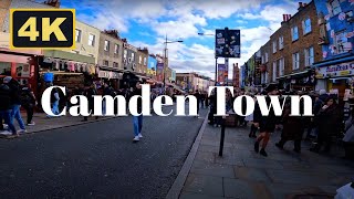 Camden Town London England  4K Walk [upl. by Ennovi426]