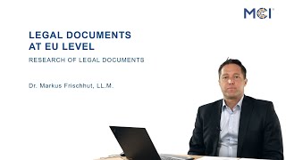 Research of legal documents at EU level [upl. by Arries705]