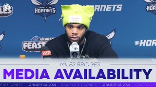 Hornets vs Rockets Miles Bridges Postgame Media Availability  1262024 [upl. by Lida246]