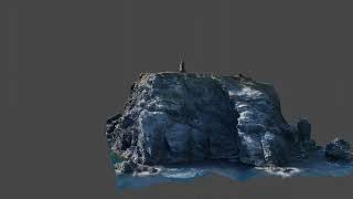 Animation sur ma reconstruction 3D du Cap Cerbère avec son phare [upl. by Sharleen]