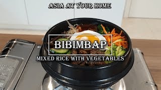 Bibimbap mixed rice with vegetables 비빔밥 [upl. by Haymes]