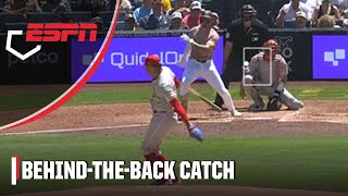 BEHINDTHEBACKCATCH by Philles pitcher Taijuan Walker 🤯  ESPN MLB [upl. by Erminie]