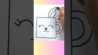 Çok sevimli bardak çizimi kolayçizimler howtodraw easydrawing shortvideo çizim art cutecuple [upl. by Kendre156]