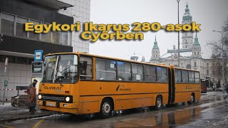 Egykori Ikarus 280asok Győrben retró SD minőség [upl. by Capp328]