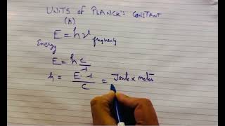 Unit of plancks constant  plancks constant [upl. by Fawcette]