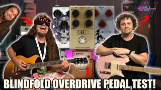 Blindfold overdrive pedal challenge with Carsten Stepanowicz at 42GSFive J Rockett Archer  more [upl. by Dor]