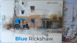 Blue Rickshaw  Demo by Milind Mulick  Watercolor Painting  Watercolor Drawing [upl. by Eniortna722]