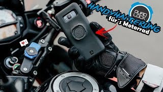 Handyhalterung fürs Motorrad amp ideal für Motovlogger  Webonone  Quad lock im Test [upl. by Enilhtak]