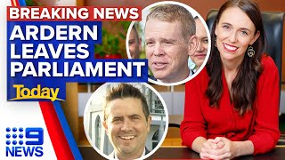 Jacinda Ardern leaves New Zealand Parliament for the final time  9 News Australia [upl. by Starinsky]