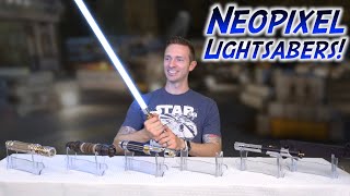 My Neopixel Lightsaber Collection from Artsabers [upl. by Anerat202]